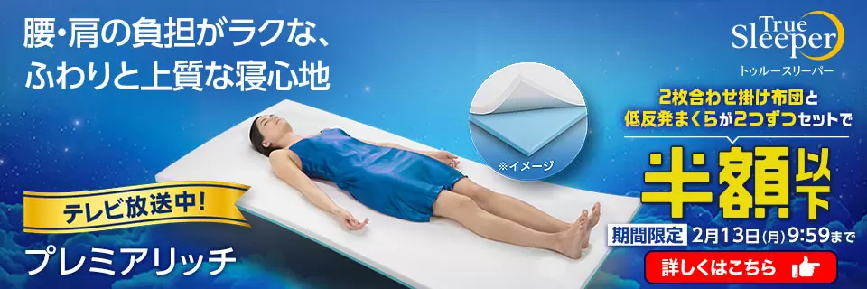 新品□送料無料□ 新品トゥルースリーパー プレミアリッチ 二枚合わせ