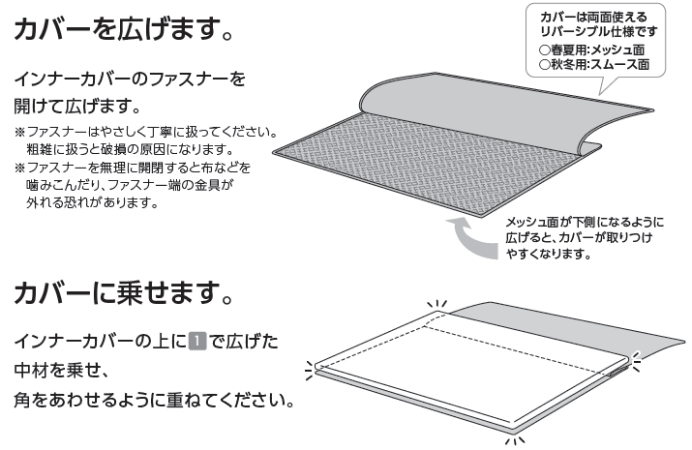 トゥルースリーパープレミアリッチ　インナーカバー　オリジナルカバー（ブルー）