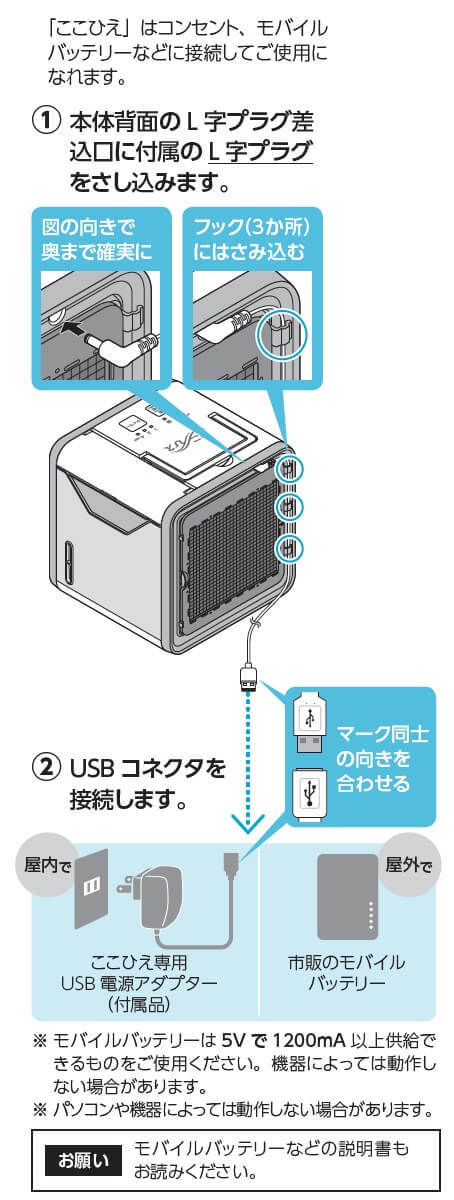 風が出ない。｜ここひえ R2（冷風扇） よくあるご質問｜ショップ ...