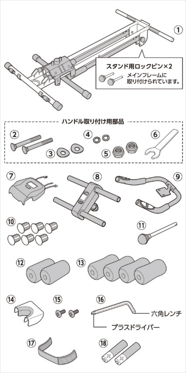 セット内容の確認|アブクラッシャー(腹筋マシン)の組み立て方