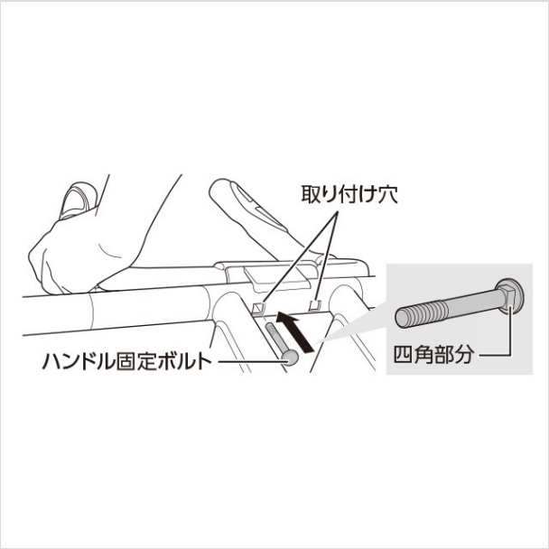 5.ハンドルをメインフレームに取り付ける（2）｜アブクラッシャー（腹筋マシン）の組み立て方
