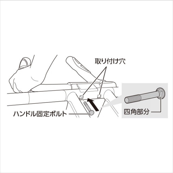 5.ハンドルをメインフレームに取り付ける(2)|アブクラッシャー(腹筋マシン)の組み立て方