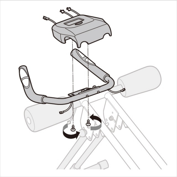 6.メーターをハンドルに取り付ける。（2）｜アブクラッシャー（腹筋マシン）の組み立て方