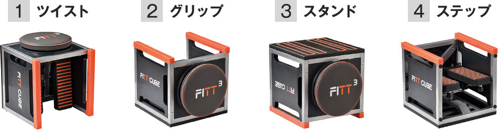 1.ツイスト 2.グリップ 3.スタンド 4.ステップ
