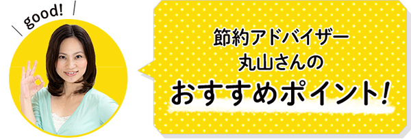 節約アドバイザー丸山さんのおすすめポイント!
