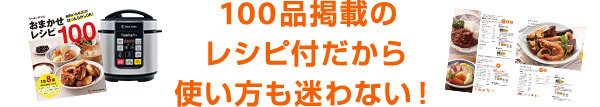 100品掲載のレシピ付だから使い方も迷わない！