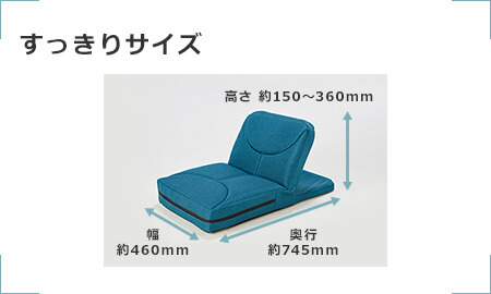 すっきりサイズ 幅 約460mm 高さ 約150~360mm 奥行 約745mm