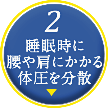 2 睡眠時に腰や肩にかかる体圧を分散