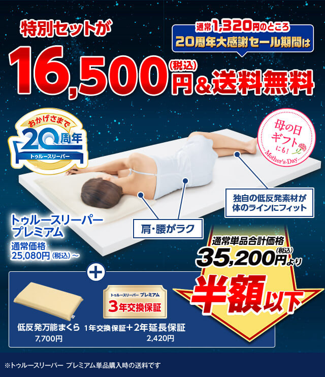 ショップジャパン トゥルースリーパー 20周年 大感謝セット