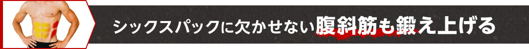 シックスパックに欠かせない腹斜筋も鍛え上げる