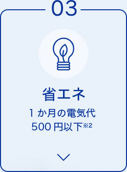 03 省エネ 1か月の電気代 500円以下※2