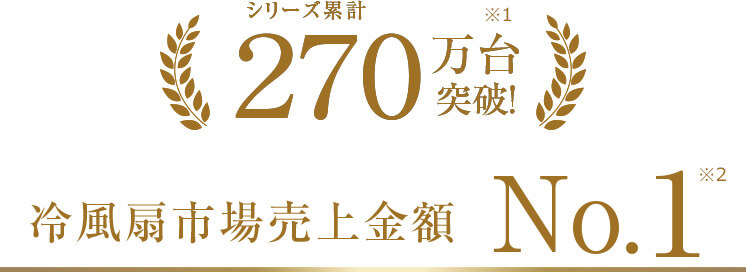 シリーズ累計 270万台突破！※1 冷風扇市場売上金額 No.1※2