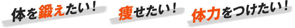 体を鍛えたい! 痩せたい! 体力をつけたい!