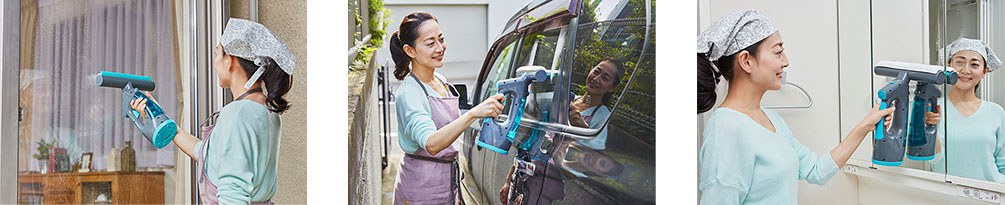 車の窓やお風呂の壁の水滴とりにも!