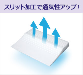 スリット加工で通気性アップ！