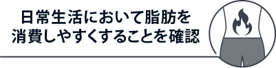 日常生活において脂肪を消費しやすくすることを確認