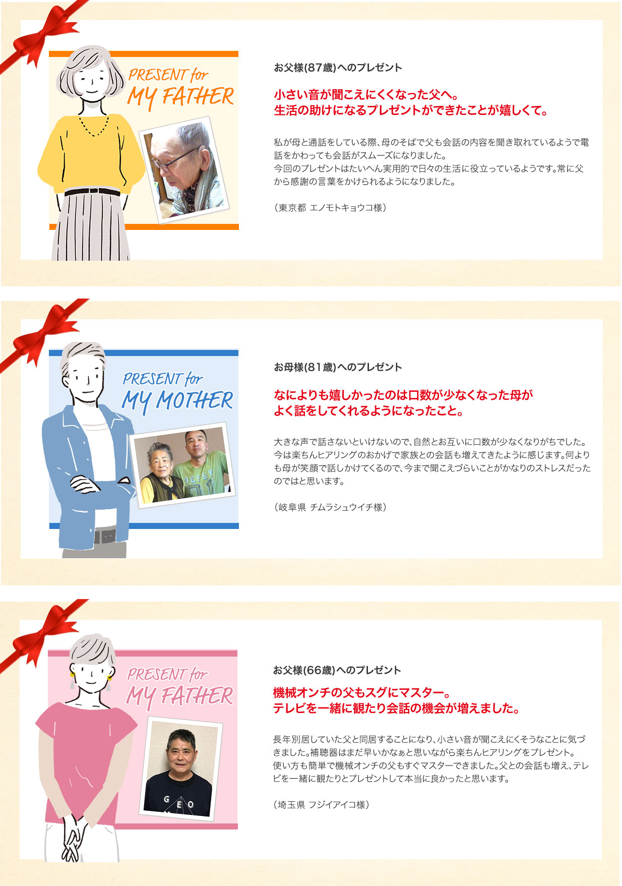 実際にプレゼントを渡された方のお声を集めてみました