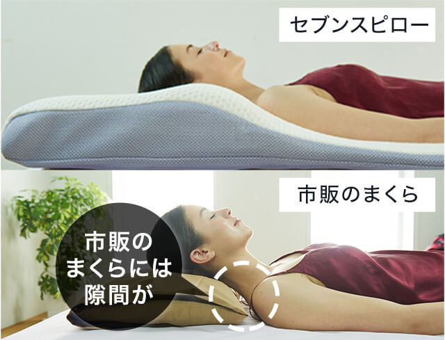 セブンスピロー 市販のまくら 市販のまくらには隙間が