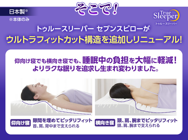 そこで!トゥルースリーパー セブンスピローがウルトラフィットカット構造を追加しリニューアル!