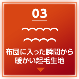 03 布団に入った瞬間から暖かい起毛生地