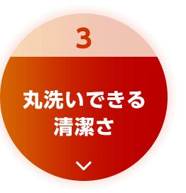 3 丸洗いできる清潔さ
