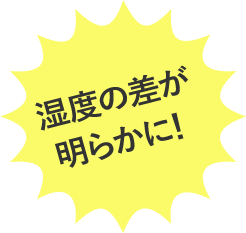 湿度の差が明らかに！