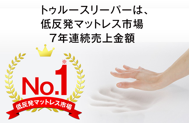 低反発マットレス市場7年連続売上金額No.1※