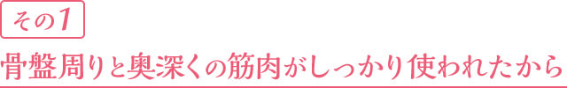 その1 骨盤周りと奥深くの筋肉がしっかり使われたから