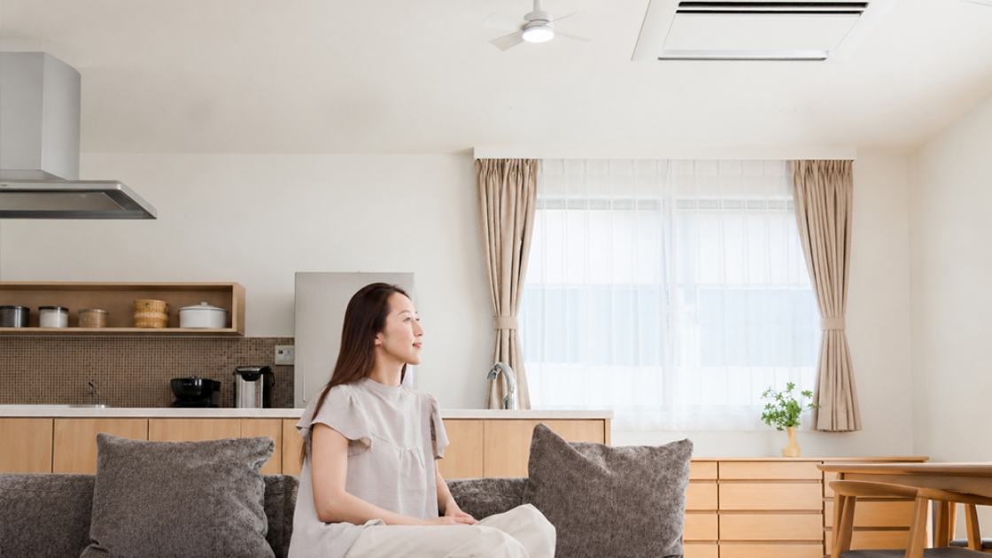 ここひえ ファンライト リビングでの使用イメージ