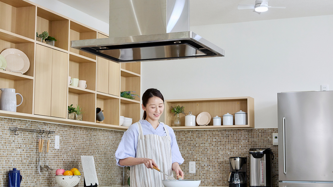 ここひえ ファンライト キッチンでの使用イメージ