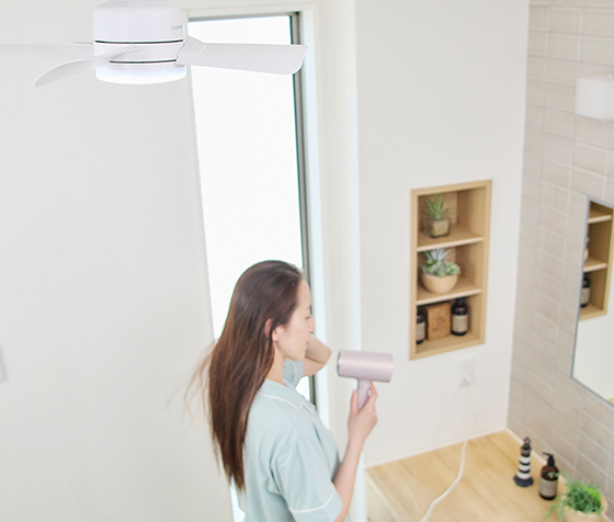 ここひえ FanLight 洗面所での利用イメージ