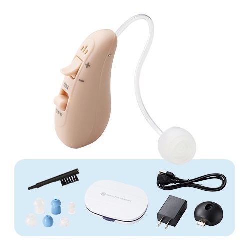 【公式】楽ちんヒアリング HK-01 左耳用 2個セット「楽ちんヒアリング」から医療機器認証を取得の雑音軽減機能付きデジタル式補聴器が登場!
