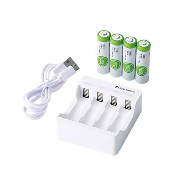 充電器&充電式電池 単3形(4本セット)